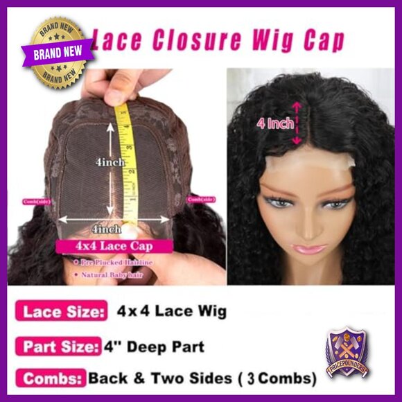 22 Inch Human Hair Wig Deep Wave Lace Front Glueless Pre Plucked main image 5